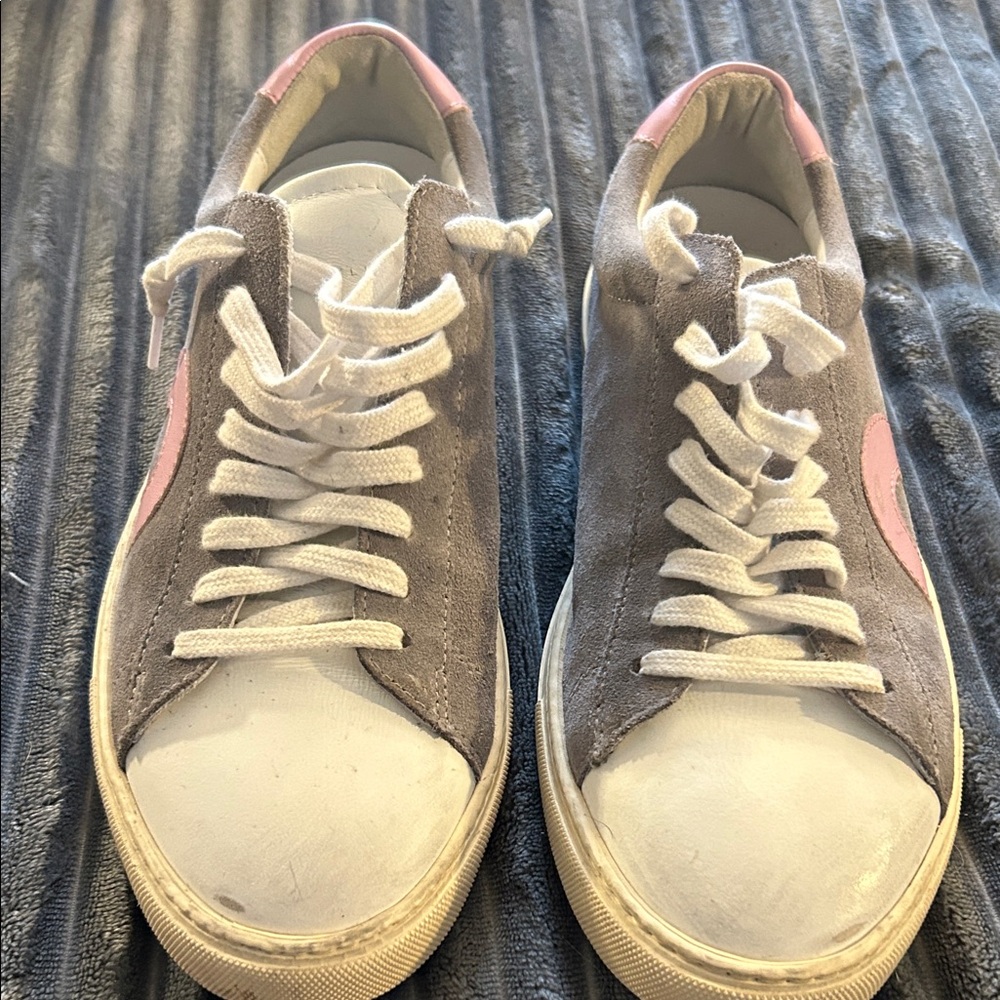 Oliver Cabell Gray and Pink Sneakers